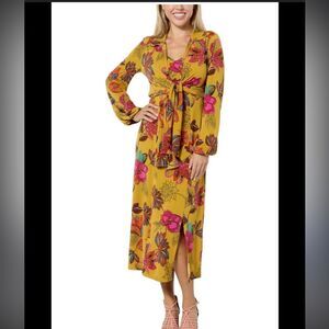IMAN Global Chic Runway Jersey Knit Multicolor Floral Maxi Dress Size 1X